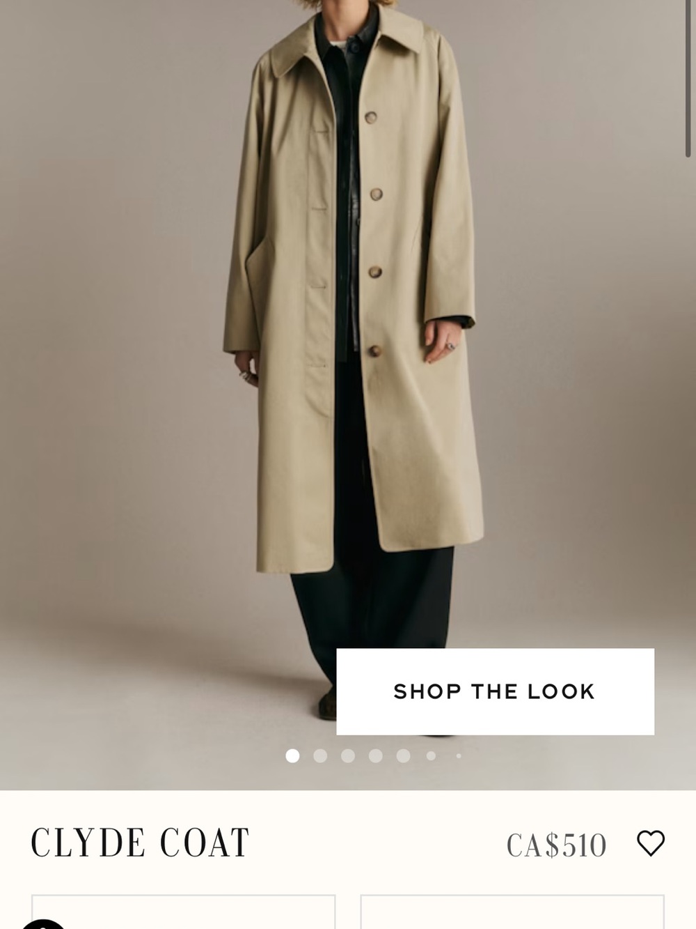 Sezane Clyde Trench Coat in Beige